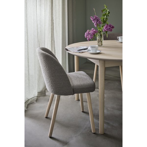 Chaise de salle à manger Anne - Bouclé gris Chaise de salle à manger Anne - Bouclé gris