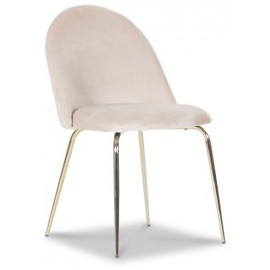 2 st Giovani velvet stol - Ljusbeige/Mässing - Klädda & stoppade stolar