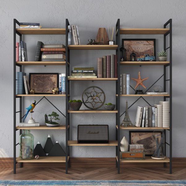 Hans bokhylla - Valnöt/svart Hans bokhylla - Valnöt/svart