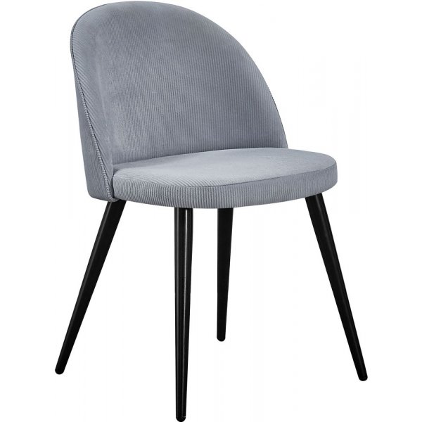 Chaise de salle  manger Alice - Velours ctel noir/gris clair