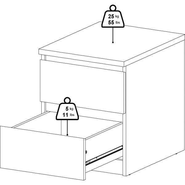 Naia sängbord 2 - Svart ask Naia sängbord 2 - Svart ask