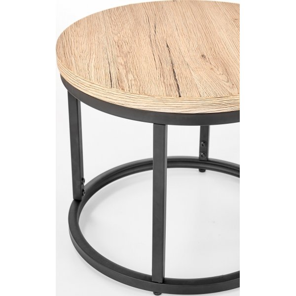 Tore soffbord Ø40/53 cm - San Remo ek/svart Tore soffbord Ø40/53 cm - San Remo ek/svart