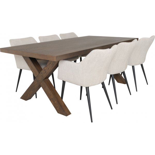 Zion matbord 200 x 100 cm - Brunoljad ekfanr