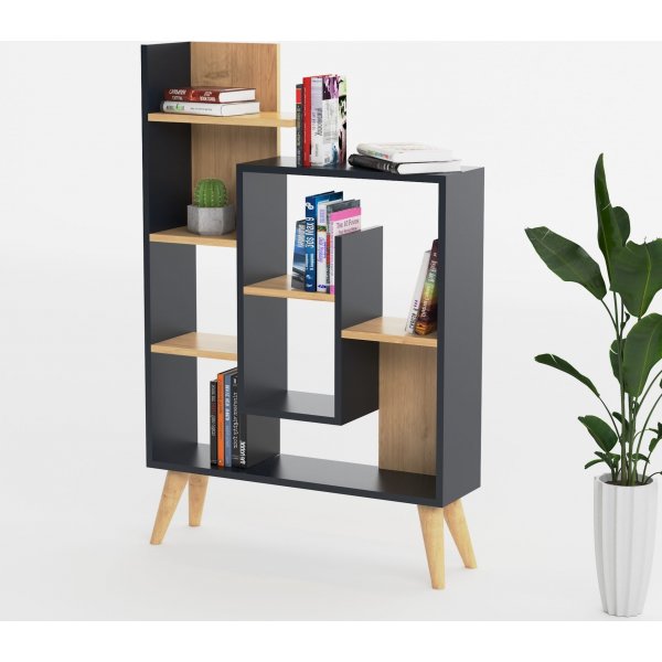 Salman bokhylla - Antracit/ek Salman bokhylla - Antracit/ek