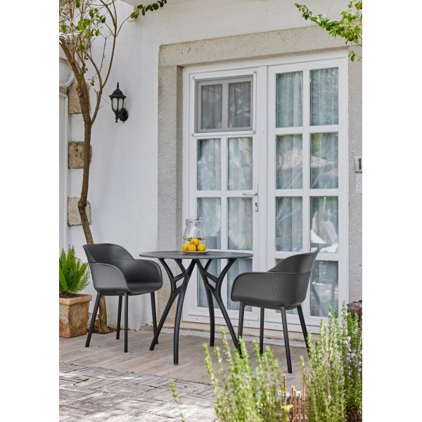 Fauteuil coque lot de 2 - Anthracite Fauteuil coque lot de 2 - Anthracite