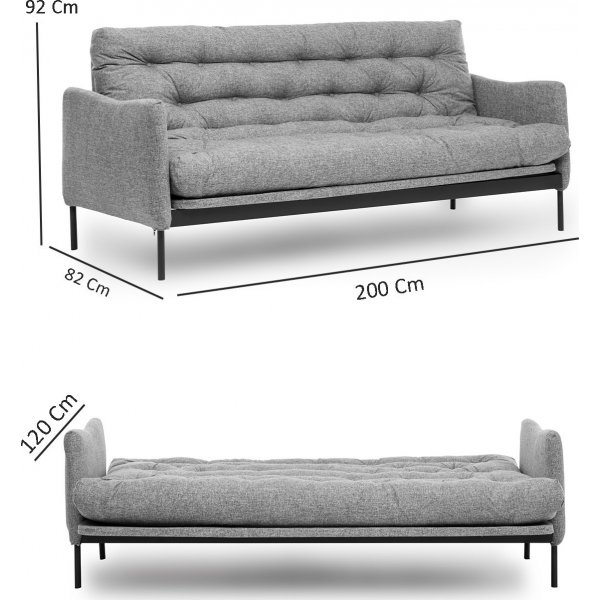 Canapé convertible 3 places Renge - Vert Canapé convertible 3 places Renge - Vert