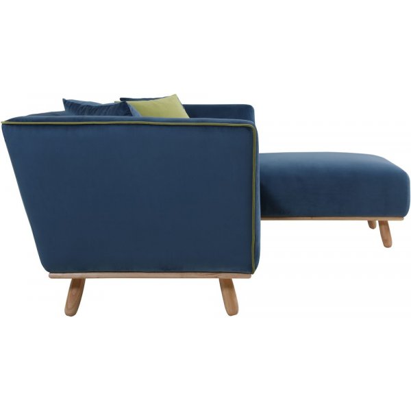 Divansoffa bl med runda trben - Hansa