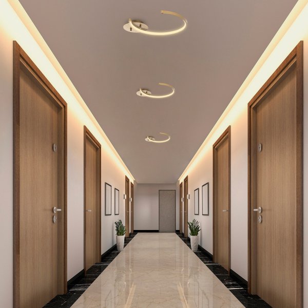 Luno taklampa - Guld