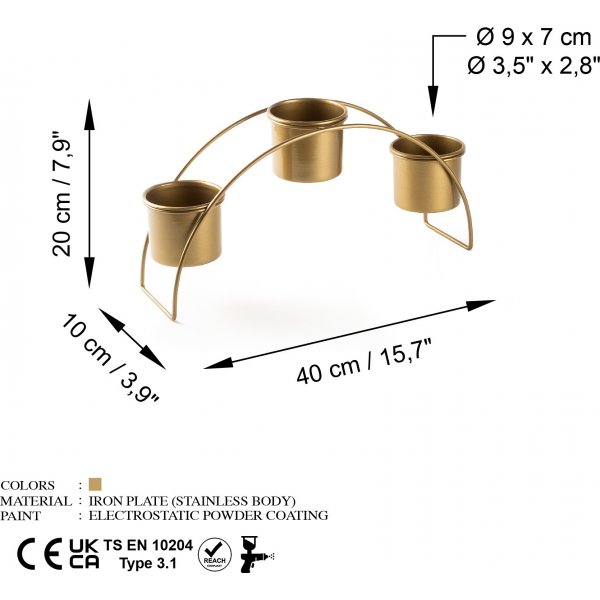 Plato 12 pots de rangement - Or