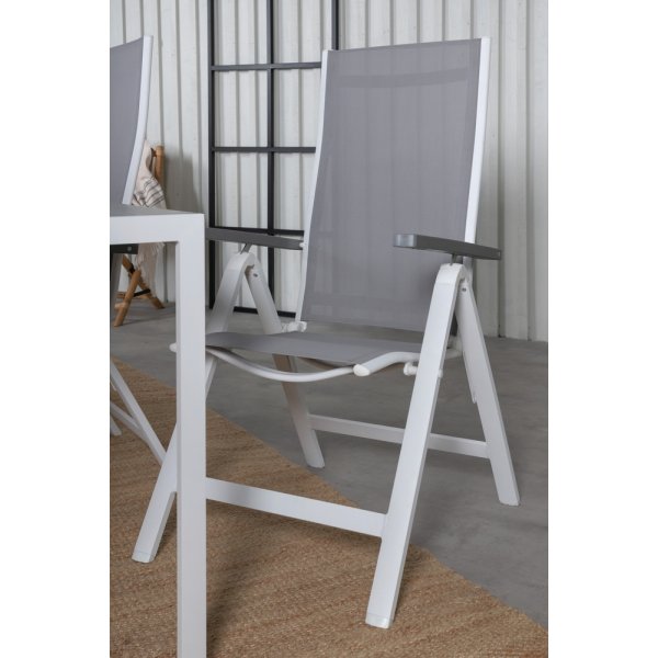 Break utematgrupp med 6 st Albany stolar - Gr/Vit