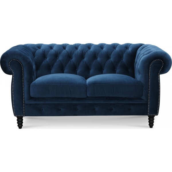 Chesterfield Cambridge 2-sits soffa - Bl sammet