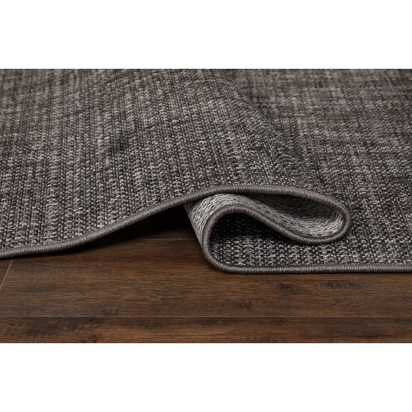 Capri plat geweven vloerkleed Antraciet