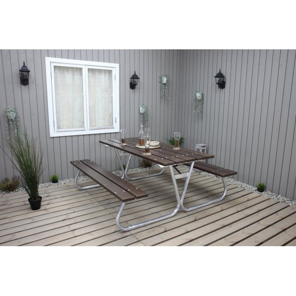 Stabil bnkset utan ryggstd - Brun