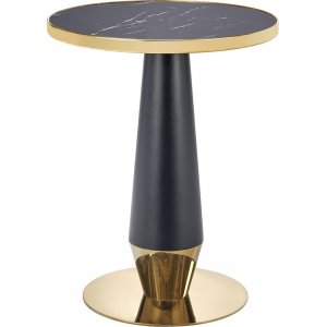 Molina matbord 59 cm - Svart marmor/svart/guld