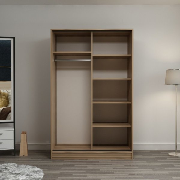 Armoire Kapusta 120 cm - Chêne/pierre Armoire Kapusta 120 cm - Chêne/pierre
