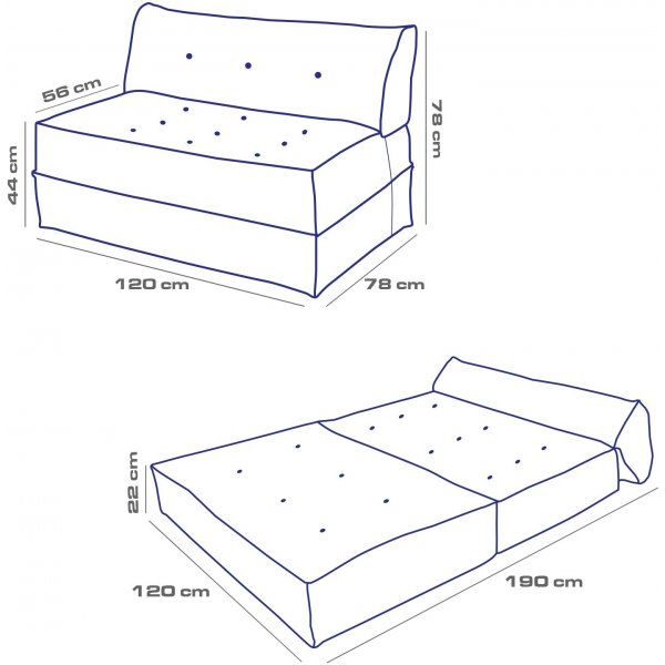 Canapé lit Faldi 2 places - Jaune Canapé lit Faldi 2 places - Jaune