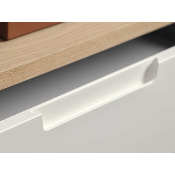 Bibliothèque en chêne huilé Odessa avec tiroirs Bibliothèque en chêne huilé Odessa avec tiroirs