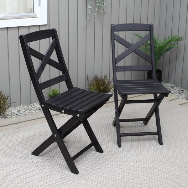 Chaise pliante Wilma - Noir Chaise pliante Wilma - Noir