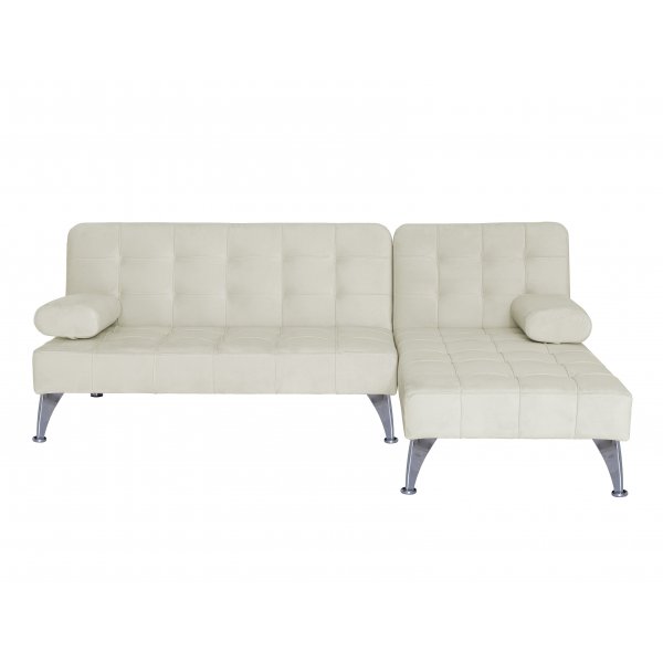 Bddsoffa med divan beige sammet