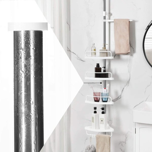 Étagère de douche Abarema - Argent/blanc Étagère de douche Abarema - Argent/blanc