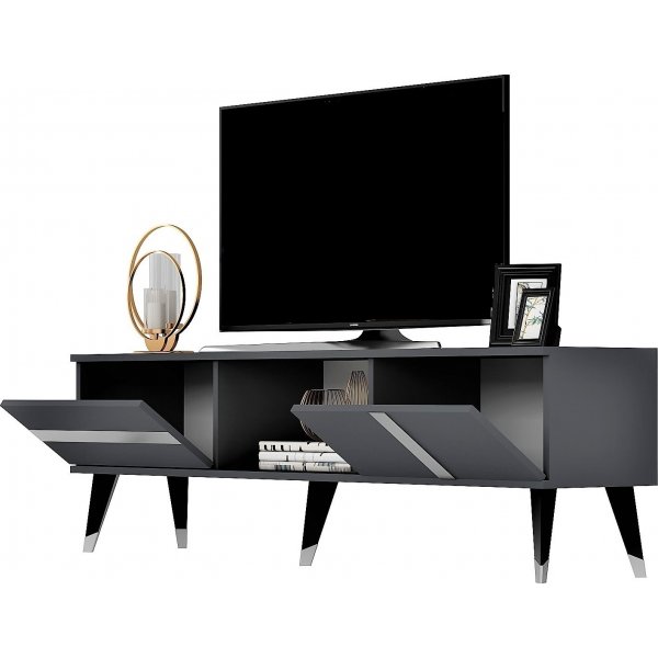 Vania TV-meubel - Antraciet/zilver Vania TV-meubel - Antraciet/zilver
