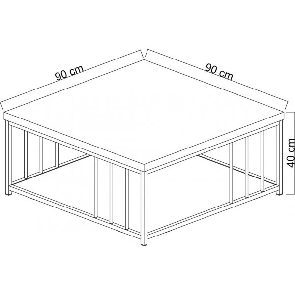Table basse Zenn 90 x 90 cm - Anthracite/or Table basse Zenn 90 x 90 cm - Anthracite/or