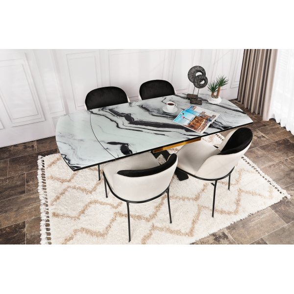 Ensemble de chaises Doris - Noir/blanc crème Ensemble de chaises Doris - Noir/blanc crème