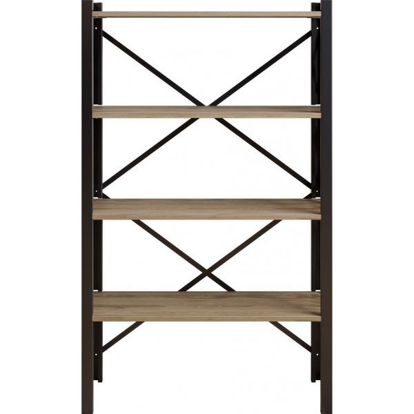 Merkel bokhylla - Valnt/svart