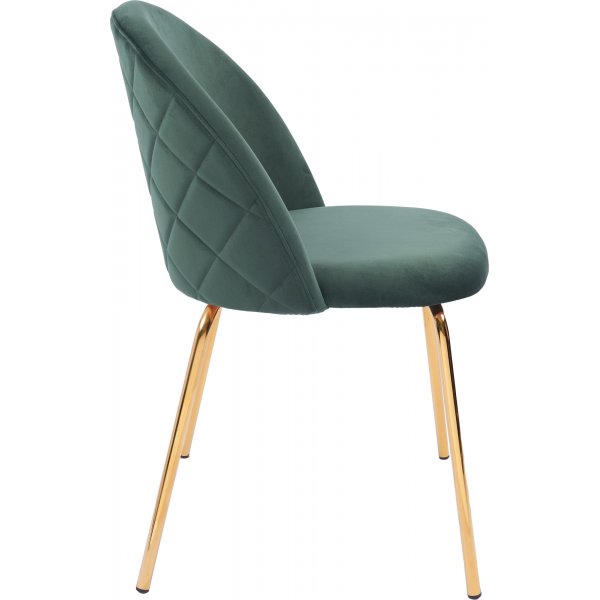 Stol i grn sammet och guldiga ben - Plaza