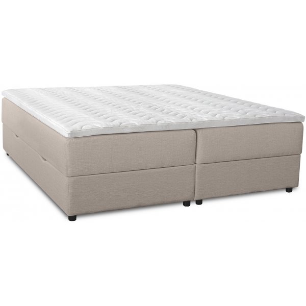 Sng med frvaring 180 cm - Beige