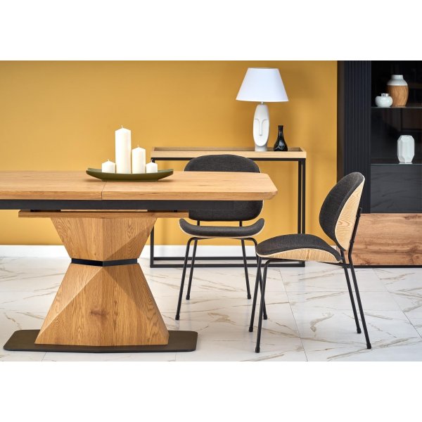 Table  manger Diamond 160-200 x 89 cm - Chne/noir