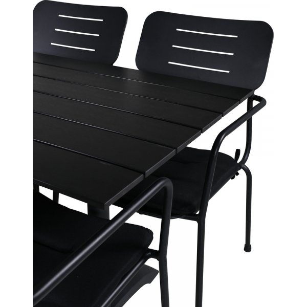 Denver utematgrupp med 4 st Nicke stolar - Svart Denver utematgrupp med 4 st Nicke stolar - Svart