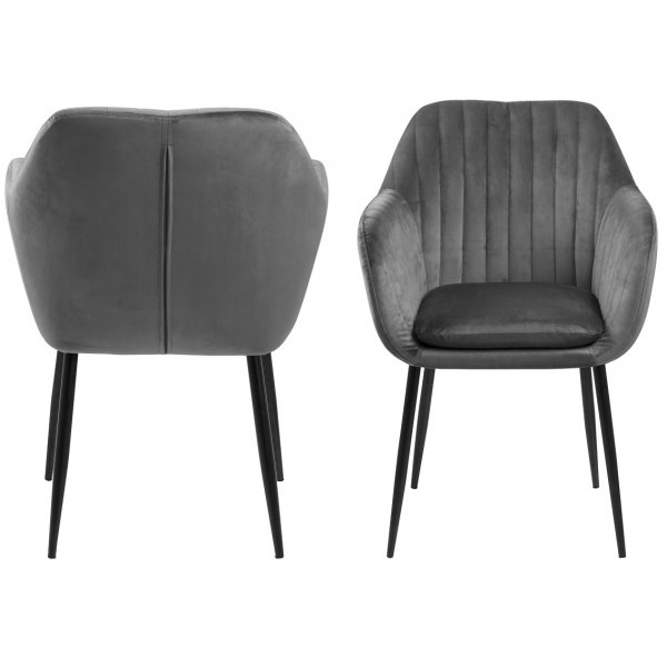 Emilia karmstol - Mörkgrå/svart Emilia karmstol - Mörkgrå/svart