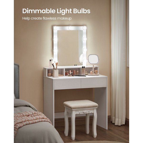 Eveline sminkbord 80 x 40 cm - Vit Eveline sminkbord 80 x 40 cm - Vit