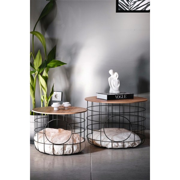 Cat soffbordsset - Furu/svart Cat soffbordsset - Furu/svart