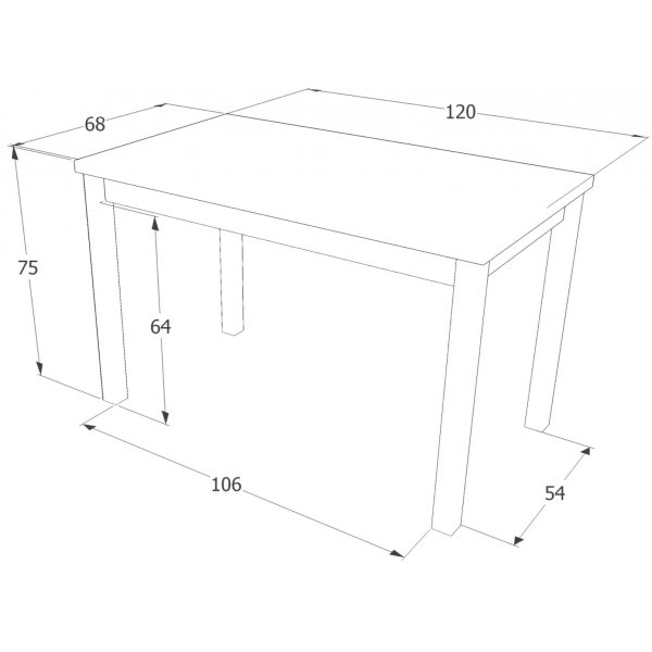Table à manger Adam 120 cm - Chêne Wotan/noir Table à manger Adam 120 cm - Chêne Wotan/noir