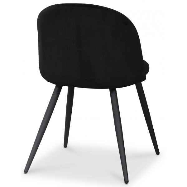Alice stol - Svart sammet / Svarta ben