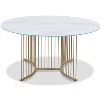 Tiffany Falcon soffbord - Mässing / Vitt marmorglas Tiffany Falcon soffbord - Mässing / Vitt marmorglas
