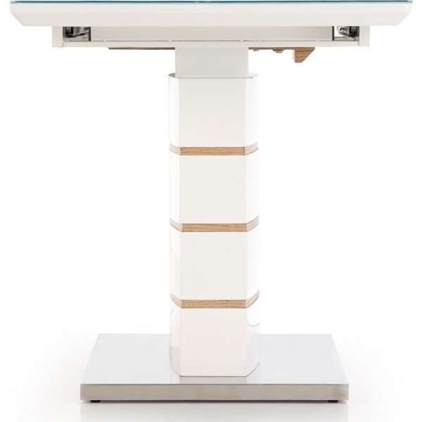 Table à manger extensible Mervin 140-180 cm - Chêne / Blanc brillant Table à manger extensible Mervin 140-180 cm - Chêne / Blanc brillant