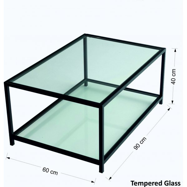 Table basse Astro 90 x 60 cm - Noir