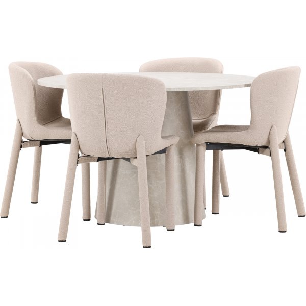 Matbord Lanzo med 4 st Astoria stolar - Beige + 4.00 x Stolsdyna Matbord Lanzo med 4 st Astoria stolar - Beige + 4.00 x Stolsdyna