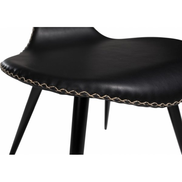 Chaise de salle à manger Dauphin - PU noir Chaise de salle à manger Dauphin - PU noir
