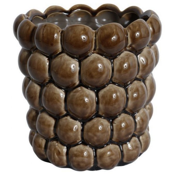 Kruka Big Bouble H18 cm - Brun (Glansig)