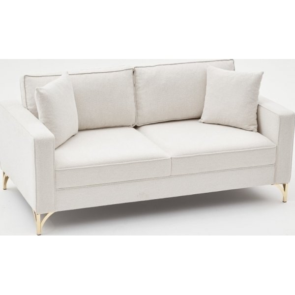 Canapé 2 places Berlin - Blanc crème/or Canapé 2 places Berlin - Blanc crème/or