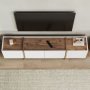 TV-b�nk Lorensa 180 cm - Vit/Atlantic Pine