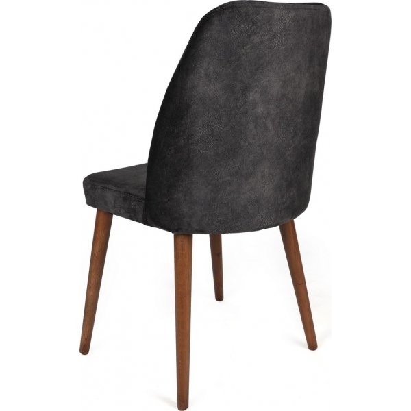 Alfred eetkamerstoelen set - Antraciet/walnoot Alfred eetkamerstoelen set - Antraciet/walnoot