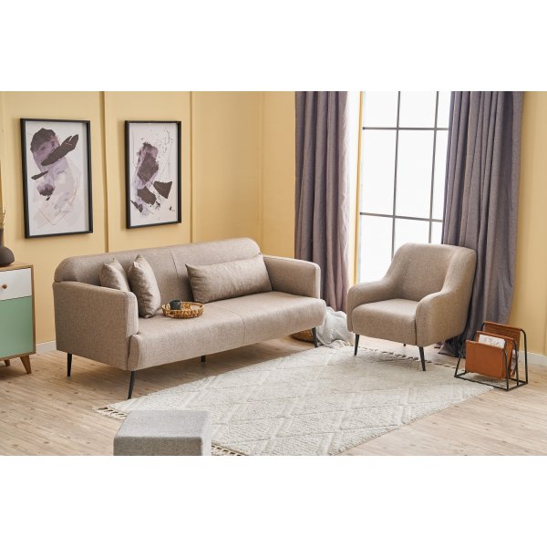 Revos 3-sits soffa - Brun Revos 3-sits soffa - Brun