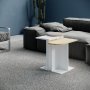Mund satsbord 51 x 13 cm - Vit/ek/ljus mocka