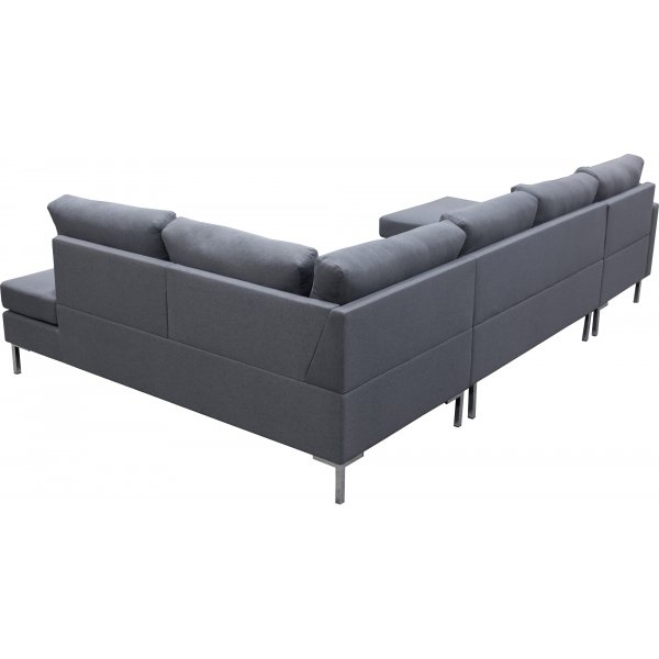 Nova grå U-soffa med metallben - 320 cm Nova grå U-soffa med metallben - 320 cm