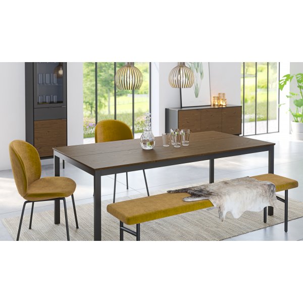 Table à manger Soma 200 x 98 cm - Noir/espresso Table à manger Soma 200 x 98 cm - Noir/espresso